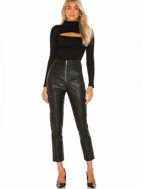 Lovers & Friends NWT faux leather zipper front high rise pants